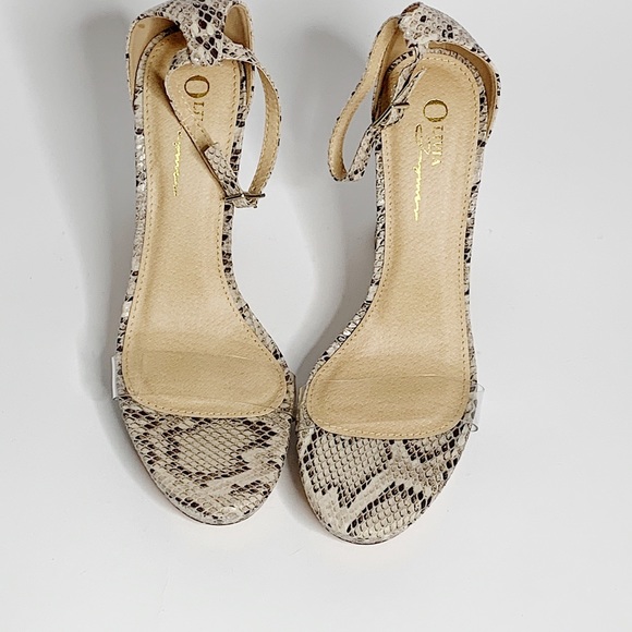 Shoes - Snakeskin block heels
